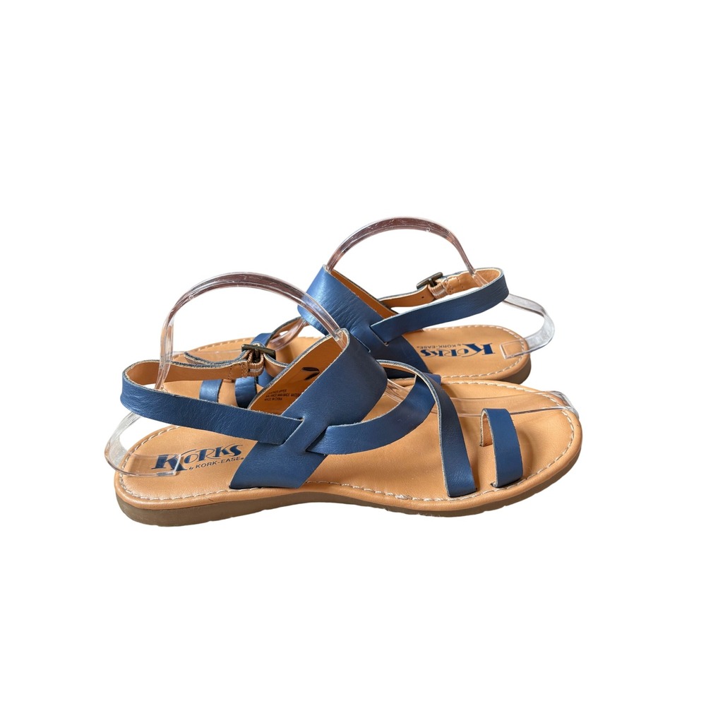 Korks by Kork-Ease Blue Strappy Toe Loop Flat Sandals Womens Size 8 Blue K55204 - Picture 6 of 8